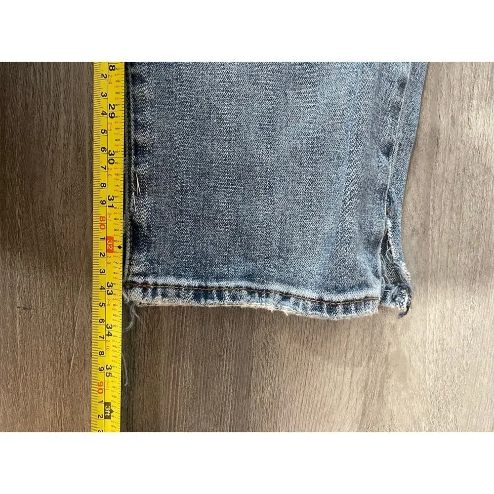 True Religion Rocco Relaxed Skinny Jeans Mens 44x33 Light Wash Distressed Denim